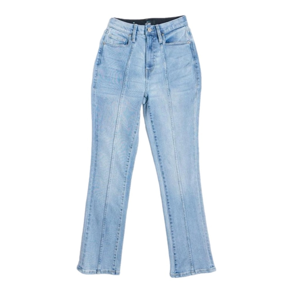 LuLaRoe Straight Leg Seamed Denim Light Blue Jeans